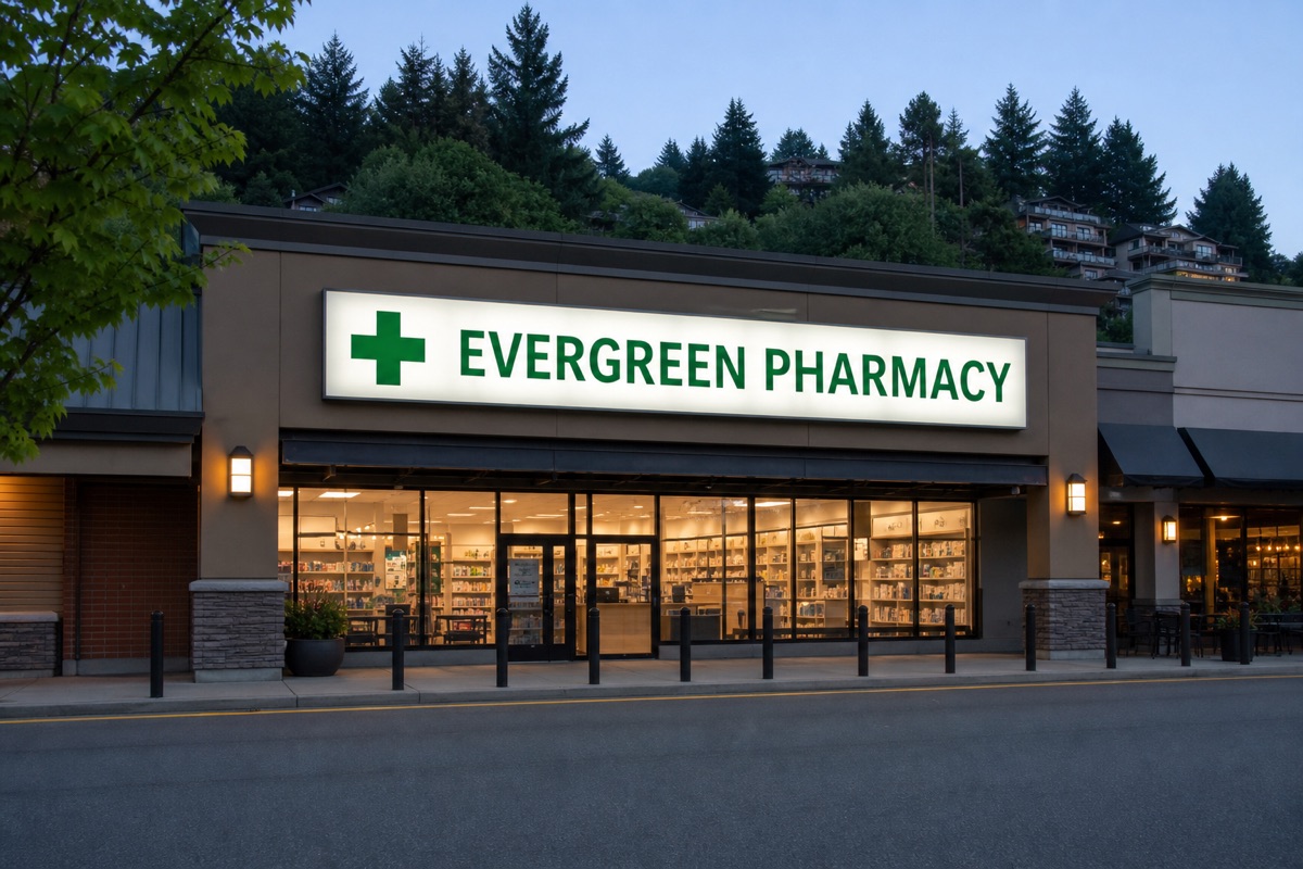 Custom storefront signage installed for a business in Coquitlam, BC