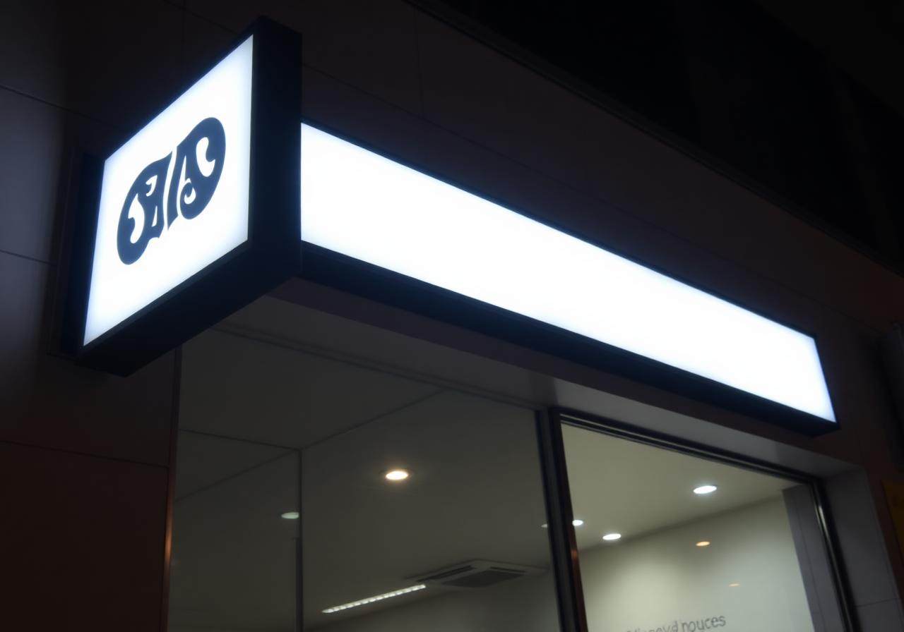 Projecting lightbox sign