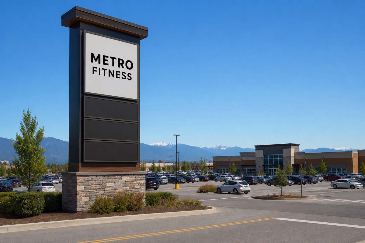 Custom storefront signage installed for a business in Surrey, BC