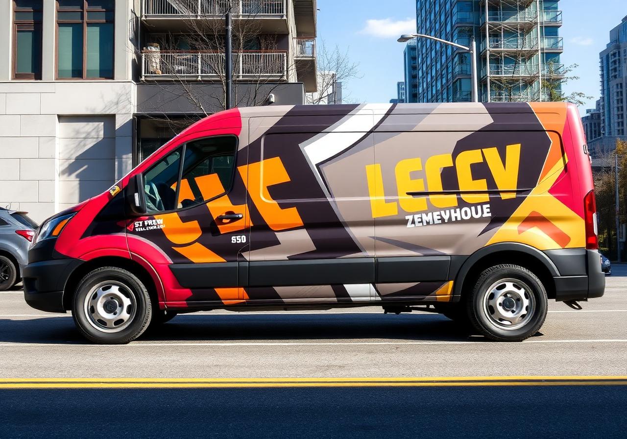 Service van with full printed vehicle wrap